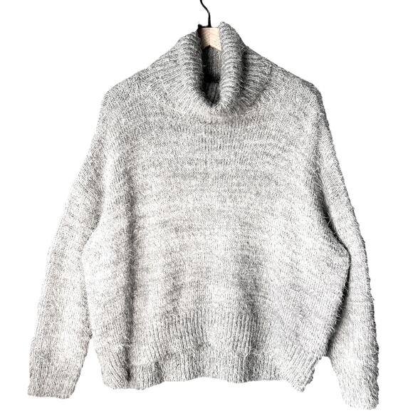 Show Me Your Mumu Gray Fatima Hi-Low Fuzzy Wool Sweater Small Cozycore Lagenlook - Picture 2 of 6